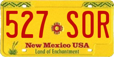 NM license plate 527SOR