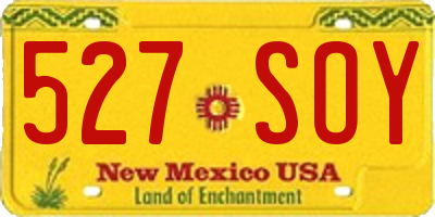 NM license plate 527SOY