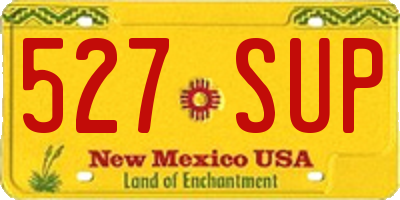 NM license plate 527SUP