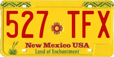 NM license plate 527TFX
