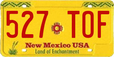 NM license plate 527TOF