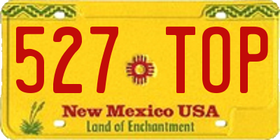 NM license plate 527TOP