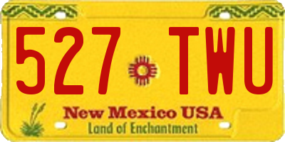 NM license plate 527TWU