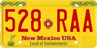 NM license plate 528RAA