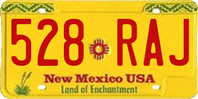 NM license plate 528RAJ