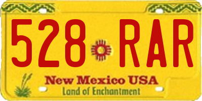 NM license plate 528RAR