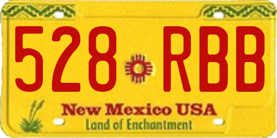 NM license plate 528RBB