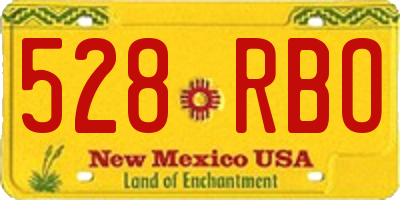 NM license plate 528RBO