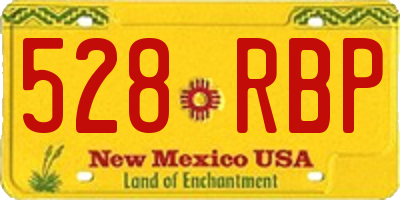 NM license plate 528RBP