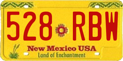 NM license plate 528RBW