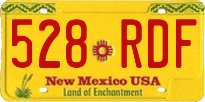 NM license plate 528RDF