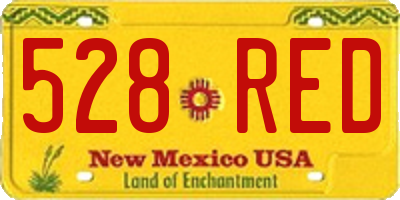 NM license plate 528RED
