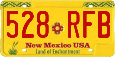 NM license plate 528RFB