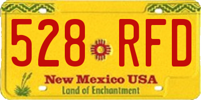 NM license plate 528RFD