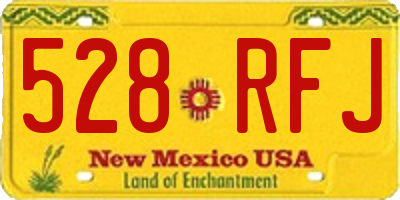 NM license plate 528RFJ