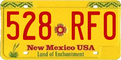 NM license plate 528RFO