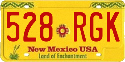NM license plate 528RGK
