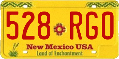 NM license plate 528RGO