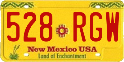NM license plate 528RGW