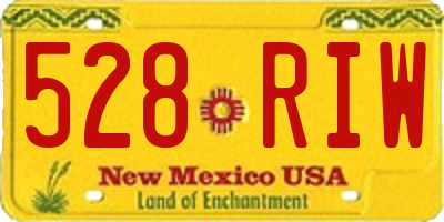 NM license plate 528RIW