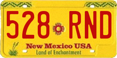 NM license plate 528RND