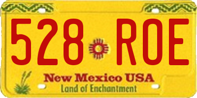 NM license plate 528ROE