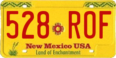 NM license plate 528ROF