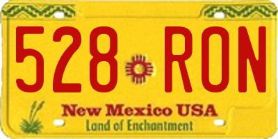 NM license plate 528RON