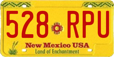 NM license plate 528RPU