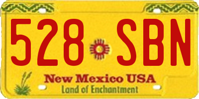 NM license plate 528SBN