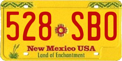 NM license plate 528SBO