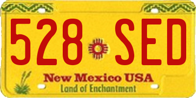 NM license plate 528SED