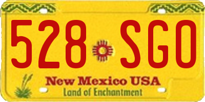 NM license plate 528SGO