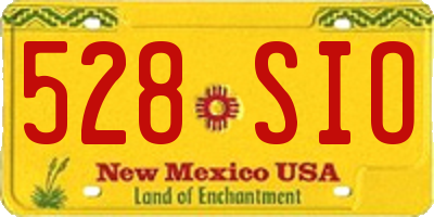 NM license plate 528SIO