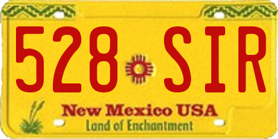 NM license plate 528SIR