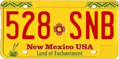 NM license plate 528SNB