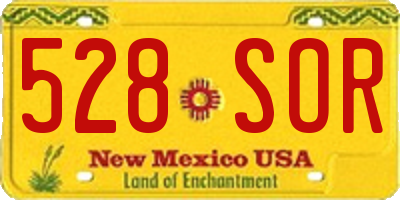 NM license plate 528SOR