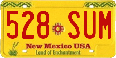 NM license plate 528SUM