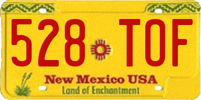 NM license plate 528TOF