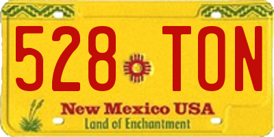 NM license plate 528TON