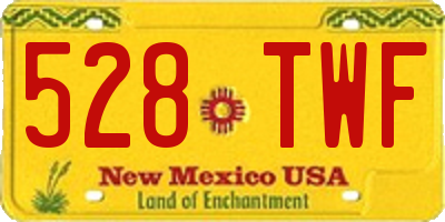 NM license plate 528TWF