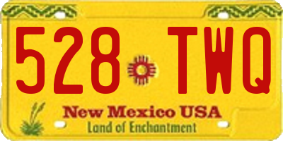 NM license plate 528TWQ
