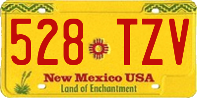 NM license plate 528TZV