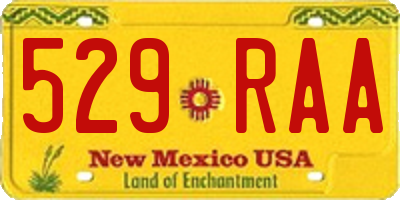 NM license plate 529RAA