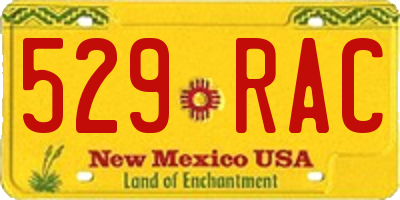 NM license plate 529RAC