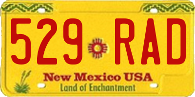 NM license plate 529RAD