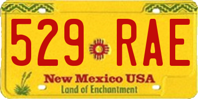 NM license plate 529RAE