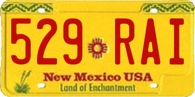 NM license plate 529RAI