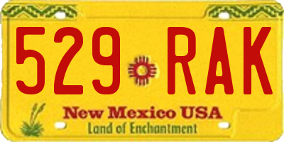 NM license plate 529RAK