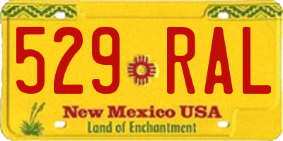 NM license plate 529RAL